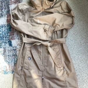 Eddie Bauer Women's Tan Hooded Trench Coat